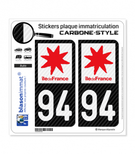94 Île-de-France - LT Carbone-Style | Stickers plaque immatriculation