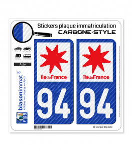94 Île-de-France - LT Carbone-Style | Stickers plaque immatriculation