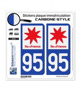 95 Île-de-France - LT Carbone-Style | Stickers plaque immatriculation