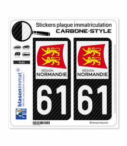 61 Normandie - LT Carbone-Style | Stickers plaque immatriculation