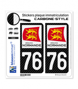 76 Normandie - LT Carbone-Style | Stickers plaque immatriculation