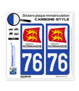 76 Normandie - LT Carbone-Style | Stickers plaque immatriculation