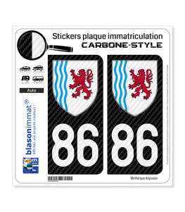 86 Nouvelle-Aquitaine - LT Carbone-Style | Stickers plaque immatriculation