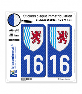 16 Nouvelle-Aquitaine - LT Carbone-Style | Stickers plaque immatriculation