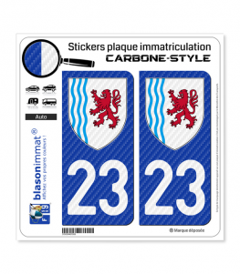 23 Nouvelle-Aquitaine - LT Carbone-Style | Stickers plaque immatriculation