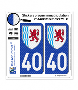 40 Nouvelle-Aquitaine - LT Carbone-Style | Stickers plaque immatriculation