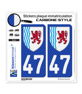47 Nouvelle-Aquitaine - LT Carbone-Style | Stickers plaque immatriculation