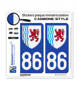 86 Nouvelle-Aquitaine - LT Carbone-Style | Stickers plaque immatriculation