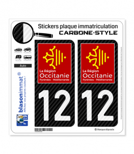 12 Occitanie - LT Carbone-Style | Stickers plaque immatriculation