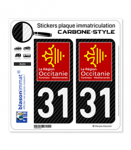 31 Occitanie - LT Carbone-Style | Stickers plaque immatriculation