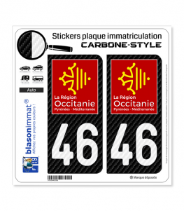 46 Occitanie - LT Carbone-Style | Stickers plaque immatriculation