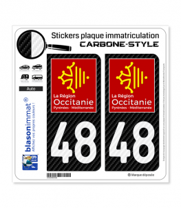 48 Occitanie - LT Carbone-Style | Stickers plaque immatriculation