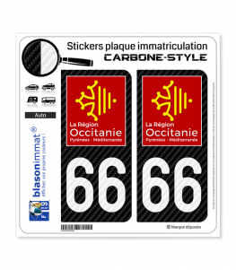 66 Occitanie - LT Carbone-Style | Stickers plaque immatriculation