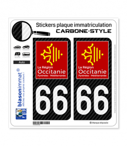 66 Pyrénées-Orientales - Département | Autocollant plaque immatriculation