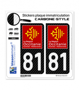 81 Occitanie - LT Carbone-Style | Stickers plaque immatriculation