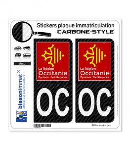 OC Occitanie - LT Carbone-Style | Stickers plaque immatriculation