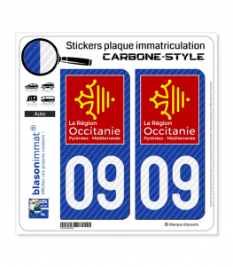 09 Occitanie - LT Carbone-Style | Stickers plaque immatriculation