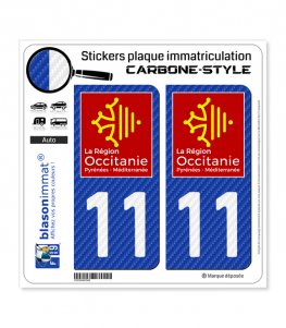 11 Occitanie - LT Carbone-Style | Stickers plaque immatriculation