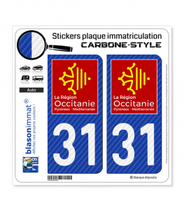 31 Occitanie - LT Carbone-Style | Stickers plaque immatriculation