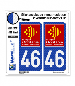 46 Occitanie - LT Carbone-Style | Stickers plaque immatriculation