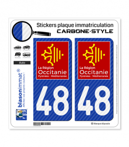 48 Occitanie - LT Carbone-Style | Stickers plaque immatriculation