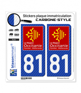 81 Occitanie - LT Carbone-Style | Stickers plaque immatriculation