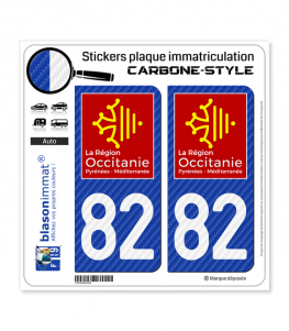 82 Occitanie - LT Carbone-Style | Stickers plaque immatriculation