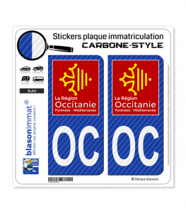 OC Occitanie - LT Carbone-Style | Stickers plaque immatriculation