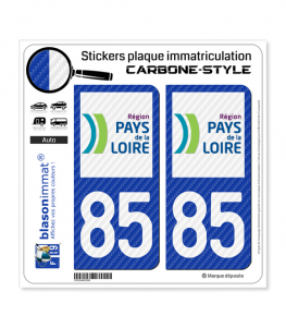 85 Pays de la Loire - LT Carbone-Style | Stickers plaque immatriculation