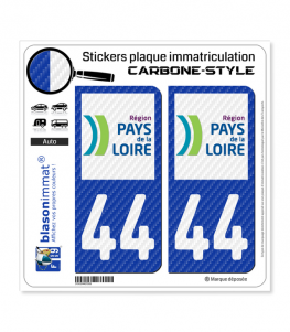 44 Pays de la Loire - LT Carbone-Style | Stickers plaque immatriculation