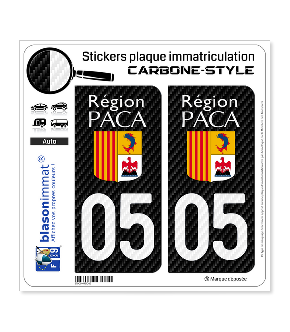 05 PACA - LT Carbone-Style | Stickers plaque immatriculation