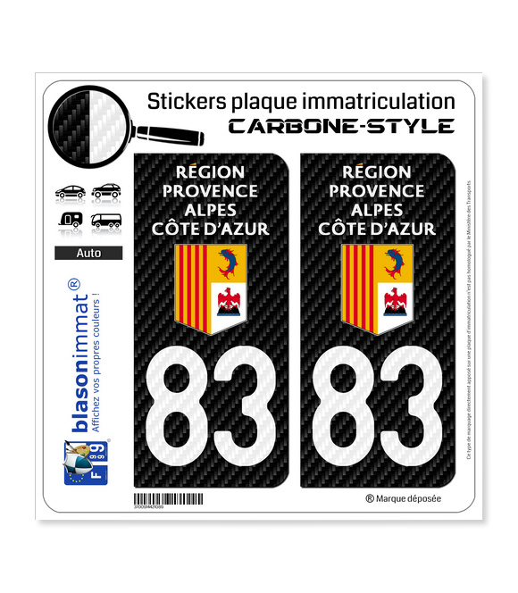 83 Région Sud - LT Carbone-Style | Stickers plaque immatriculation