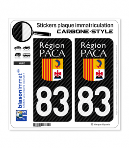 83 PACA - LT Carbone-Style | Stickers plaque immatriculation