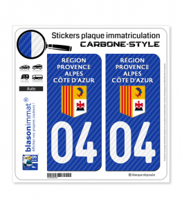 04 Région Sud - LT Carbone-Style | Stickers plaque immatriculation