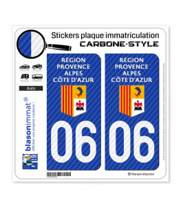 06 Région Sud - LT Carbone-Style | Stickers plaque immatriculation