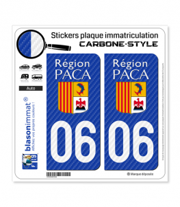 06 PACA - LT Carbone-Style | Stickers plaque immatriculation