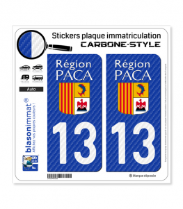 13 PACA - LT Carbone-Style | Stickers plaque immatriculation