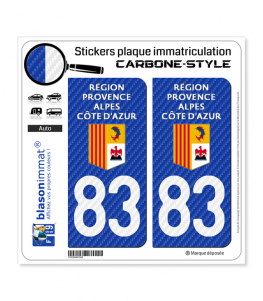 83 Région Sud - LT Carbone-Style | Stickers plaque immatriculation