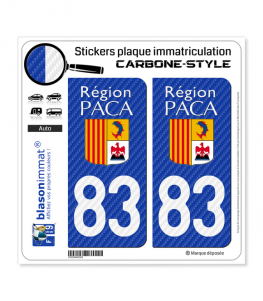 83 PACA - LT Carbone-Style | Stickers plaque immatriculation