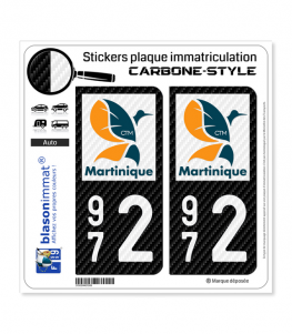 972 Martinique - LT II Carbone-Style | Stickers plaque immatriculation
