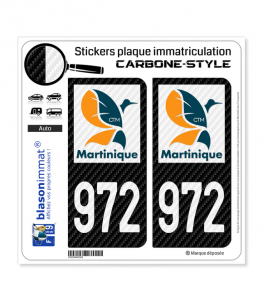 972-H Martinique - LT II Carbone-Style | Stickers plaque immatriculation