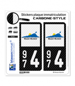 974 Réunion - LT Carbone-Style | Stickers plaque immatriculation