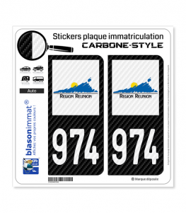 974-H Réunion - LT Carbone-Style | Stickers plaque immatriculation
