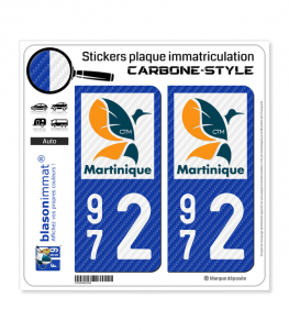 972 Martinique - LT II Carbone-Style | Stickers plaque immatriculation