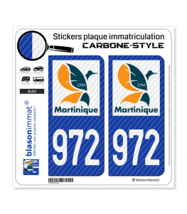 972-H Martinique - LT II Carbone-Style | Stickers plaque immatriculation