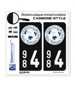 984 TAAF - COM Carbone-Style | Stickers plaque immatriculation