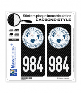 984-H TAAF - COM Carbone-Style | Stickers plaque immatriculation