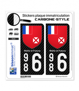 986 Wallis-et-Futuna - COM Carbone-Style | Stickers plaque immatriculation