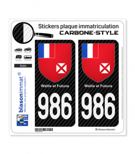 986-H Wallis-et-Futuna - COM Carbone-Style | Stickers plaque immatriculation
