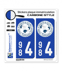 984 TAAF - COM Carbone-Style | Stickers plaque immatriculation
